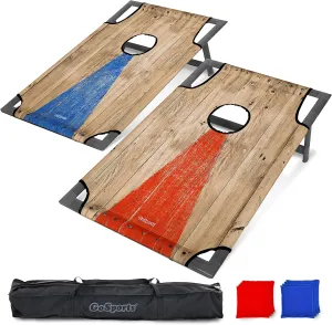 GoSports Portable 3 x 2 ft Cornhole Game Set – Premium Toss Game for Kids and Adults - Choose Your Style