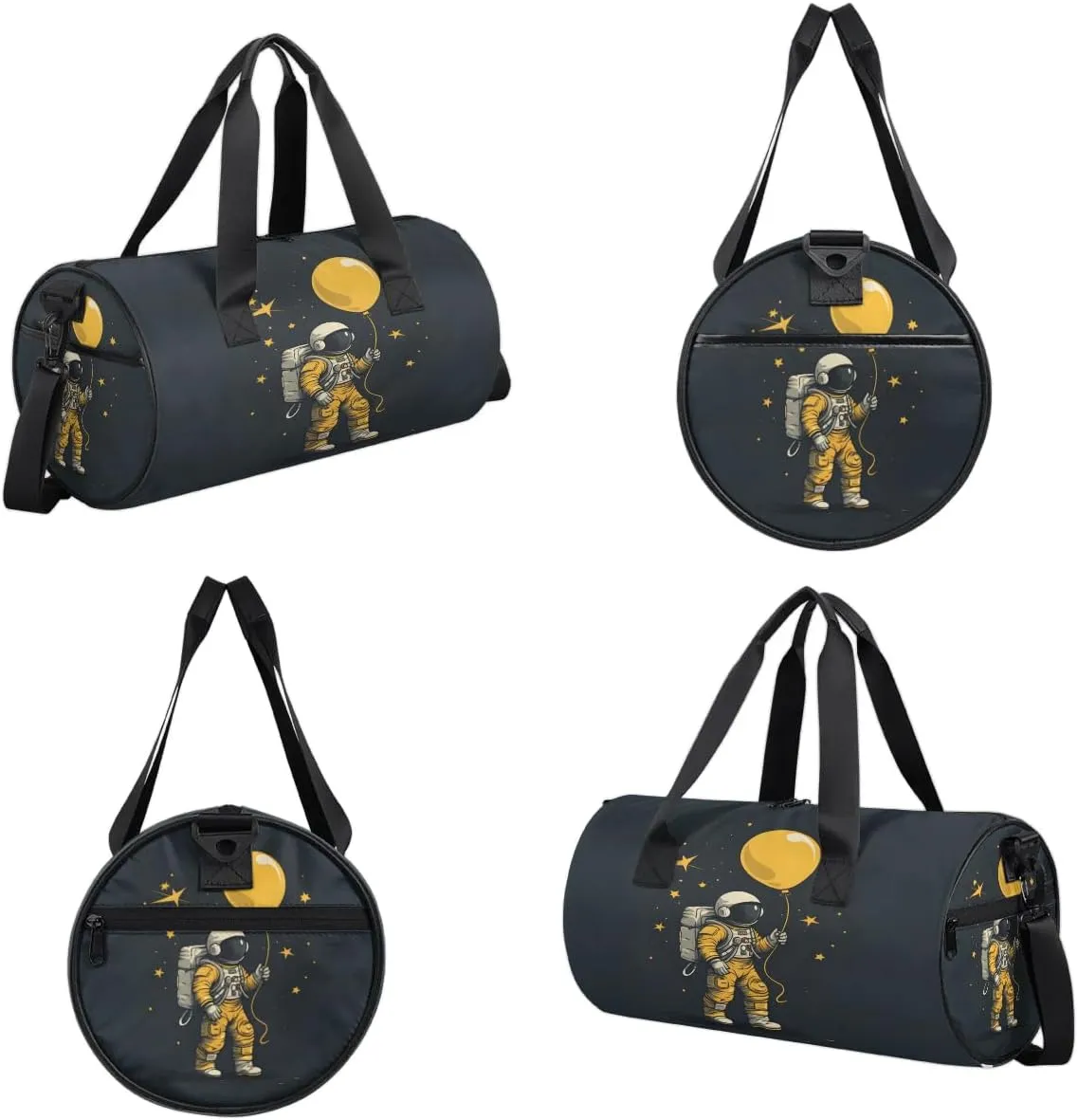 Gym Bags for Men Women Astronaut in Space Sports Duffel Bags Carry On Travel Duffle Bag with Detachable Adjustable Shoulder Strap Overnight Weekender Bag