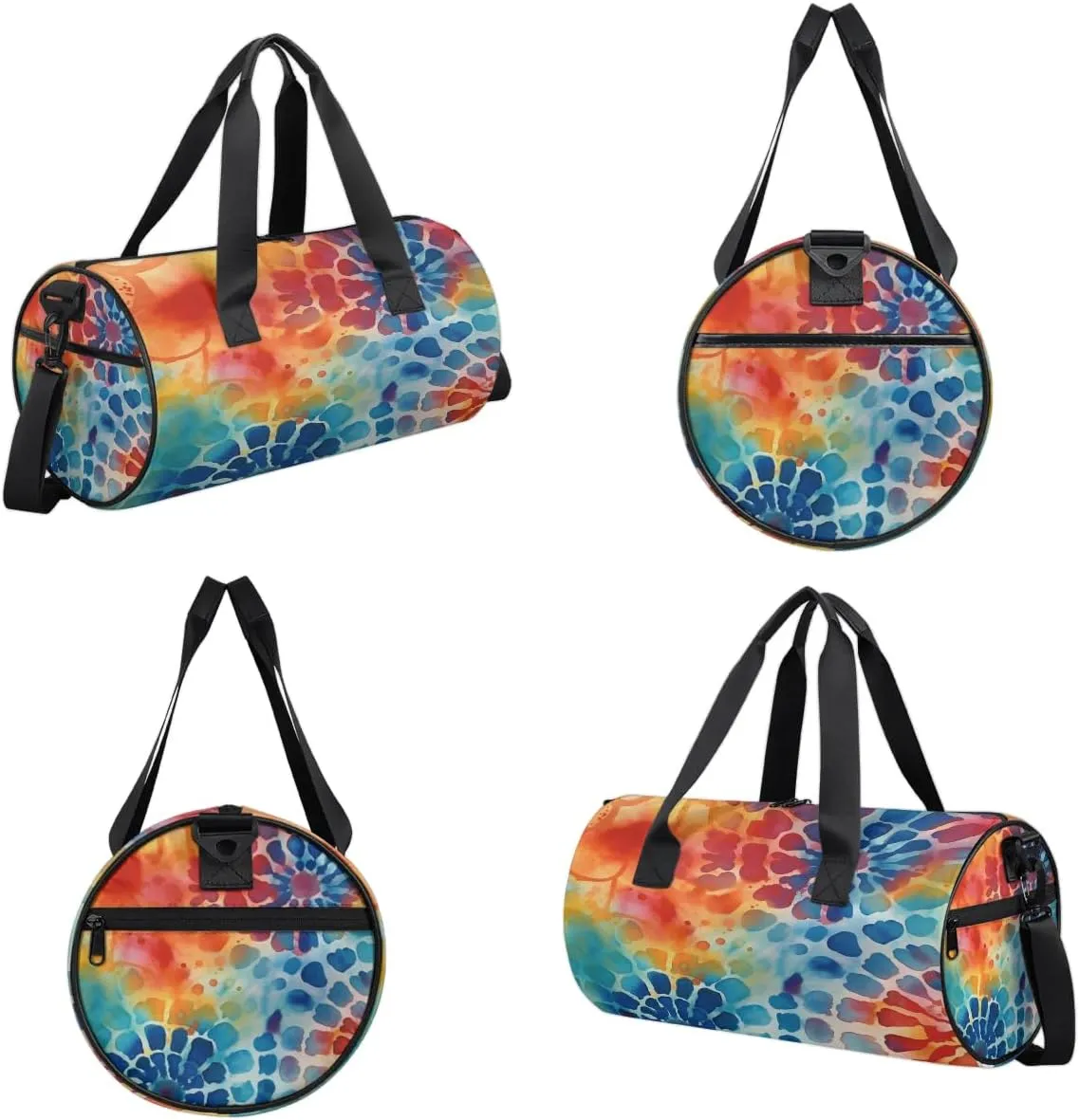Gym Bags for Men Women Colorful Tie Dye Pattern Sports Duffel Bags Carry On Travel Duffle Bag with Detachable Adjustable Shoulder Strap Overnight Weekender Bag