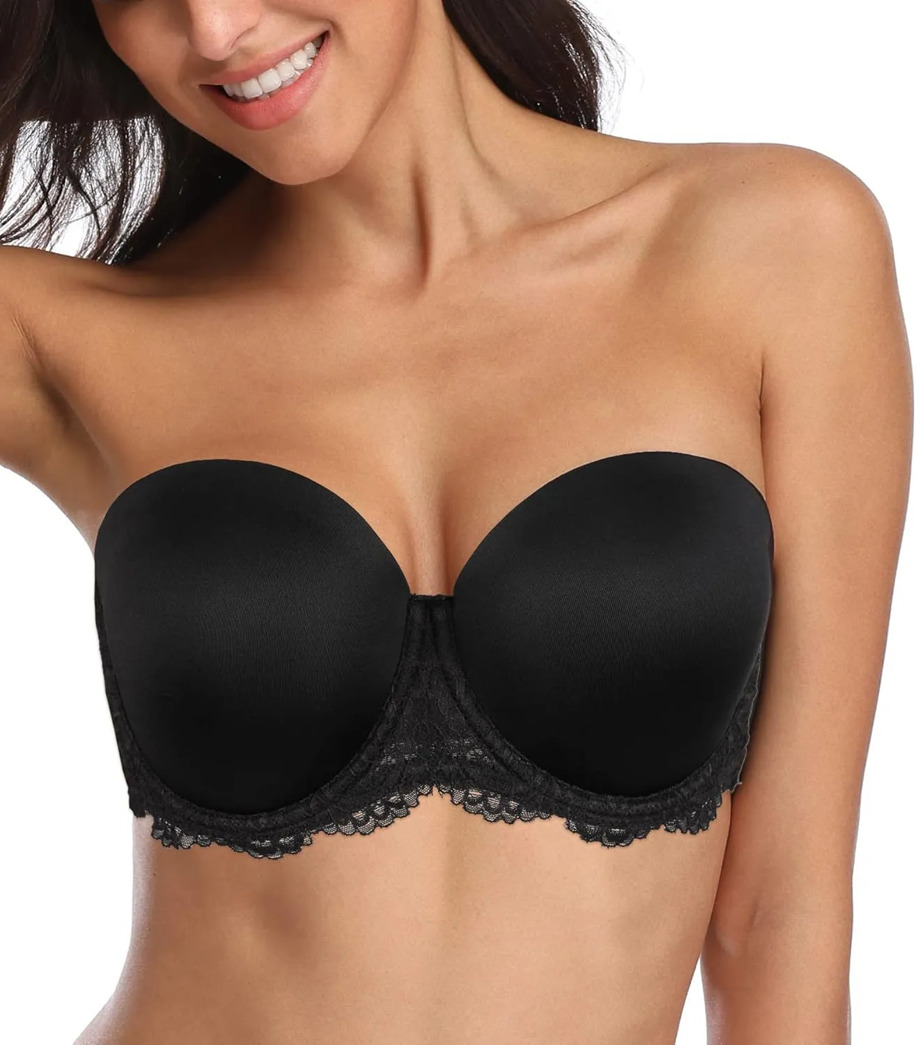 HACI Women's Multiway Strapless Bra Plus Size Full Figure Coverage Underwire