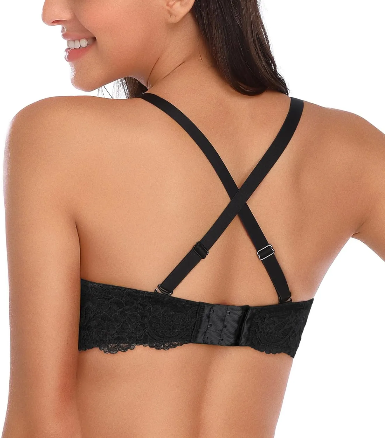HACI Women's Multiway Strapless Bra Plus Size Full Figure Coverage Underwire