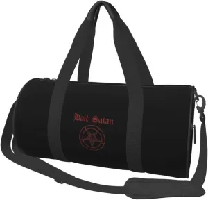 Hail Satan Satanic Pentagram Convertible Garment Bag with Shoulder Strap, Carry on Garment Duffel Bag for Men Women - Rolling Foldable for Travel Luggage Bags (Black)