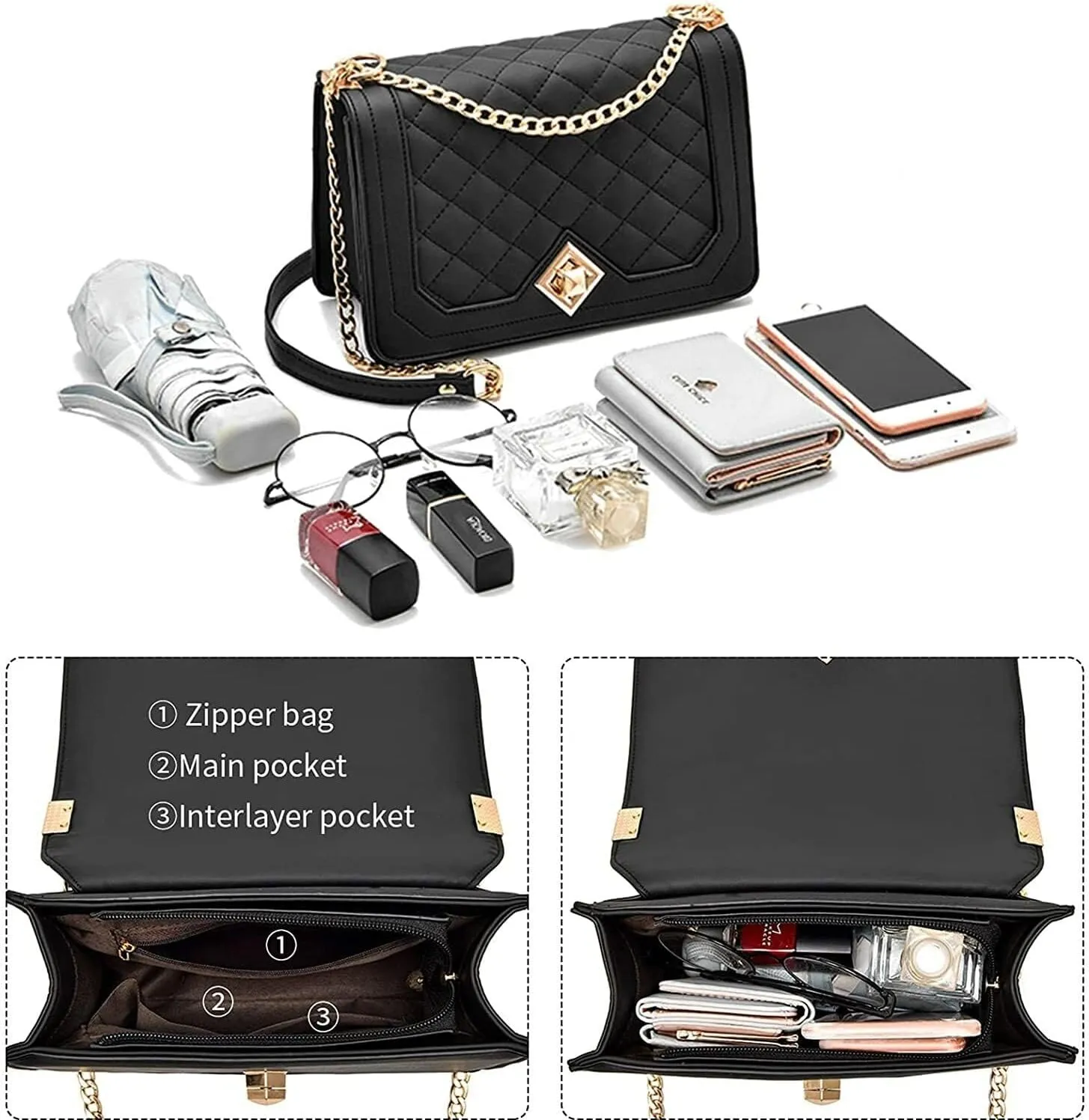 Hanbella Small Crossbody Bags for Women and Girls, Cute PU Leather Purses and Handbags for Teens, Women's Wristlet Clutch