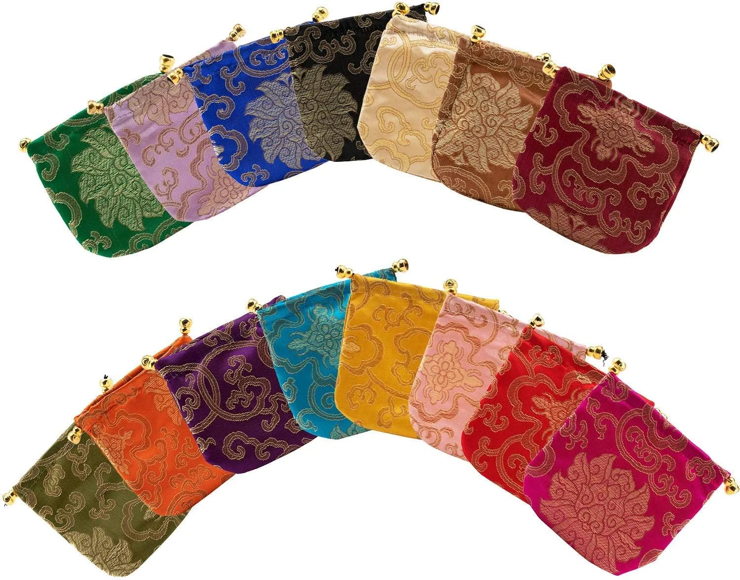 handrong 30Pcs Silk Coin Bags Brocade Coin Bags Pouches Jewelry Gift Bag Candy Sachet Pouch Small Chinese Embroidered Organizers Pocket for Women Girls Dice Necklaces Earrings Bracelets