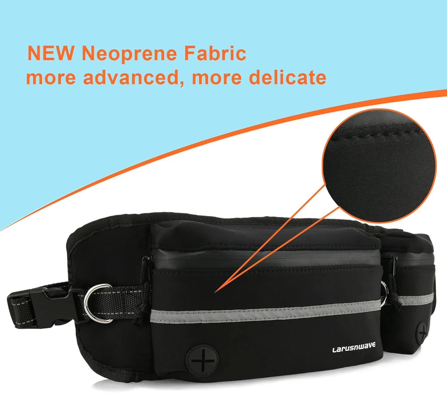 Hands Free Dog Leash, Waist Leash for Dog Walking with Zipper Pouch, Bungee Running Leash for Dogs, Adjustable Waist Fanny Pack from 25"-55", Reflective Waist Dog Leash - Premium Black