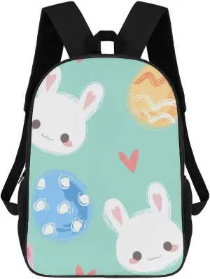 Happy Easter Bunny Backpack Lightweight Waterproof Backpacks Laptop Backpack for Unisex Casual Travel Daypacks Large Capacity