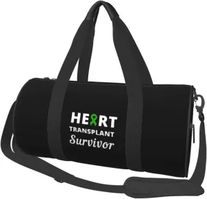 Heart Transplant Survivor Convertible Garment Bag with Shoulder Strap, Carry on Garment Duffel Bag for Men Women - Rolling Foldable for Travel Luggage Bags (Black)