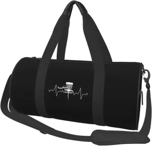 Heartbeat Disc Golf Convertible Garment Bag with Shoulder Strap, Carry on Garment Duffel Bag for Men Women - Rolling Foldable for Travel Luggage Bags (Black)