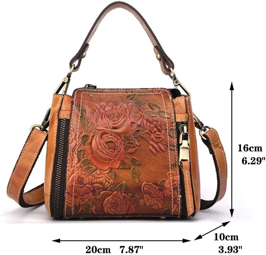 Hebetag Small Leather Shoulder Bag Crossbody Pack for Men Outdoor Travel Business