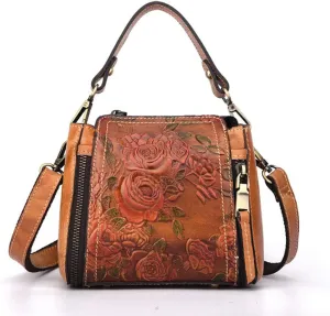 Hebetag Small Leather Shoulder Bag Crossbody Pack for Men Outdoor Travel Business