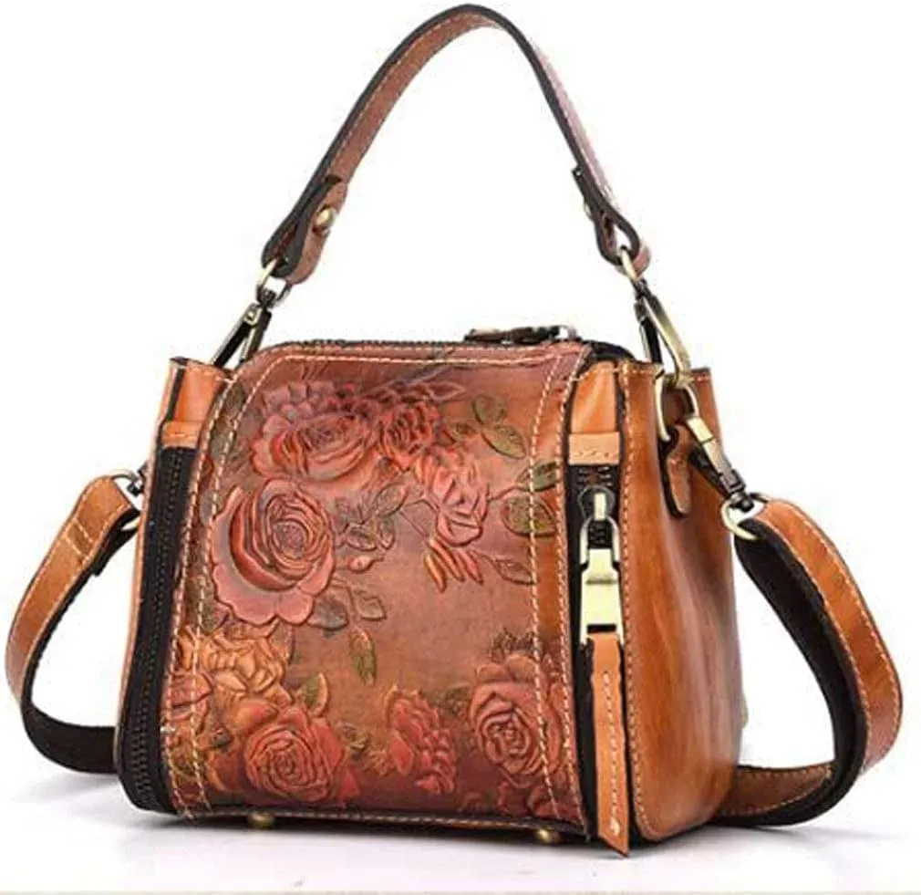 Hebetag Small Leather Shoulder Bag Crossbody Pack for Men Outdoor Travel Business
