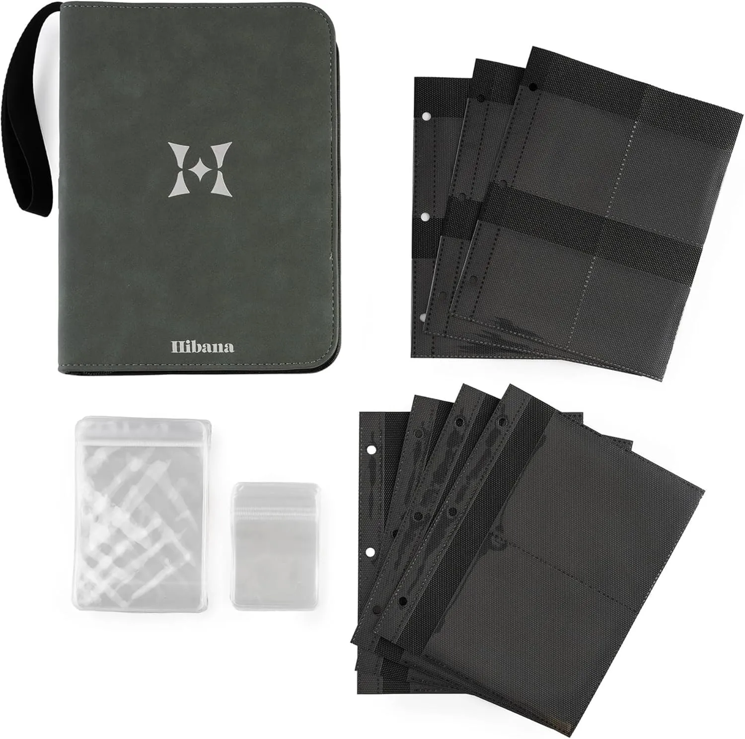 Hibana: Jewelry Storage Travel Edition - Sage- Portable Zipper Binder, Anti-Tranish Ziplock Pouches, Organization & Storage for 20pcs, 9.5x7x2