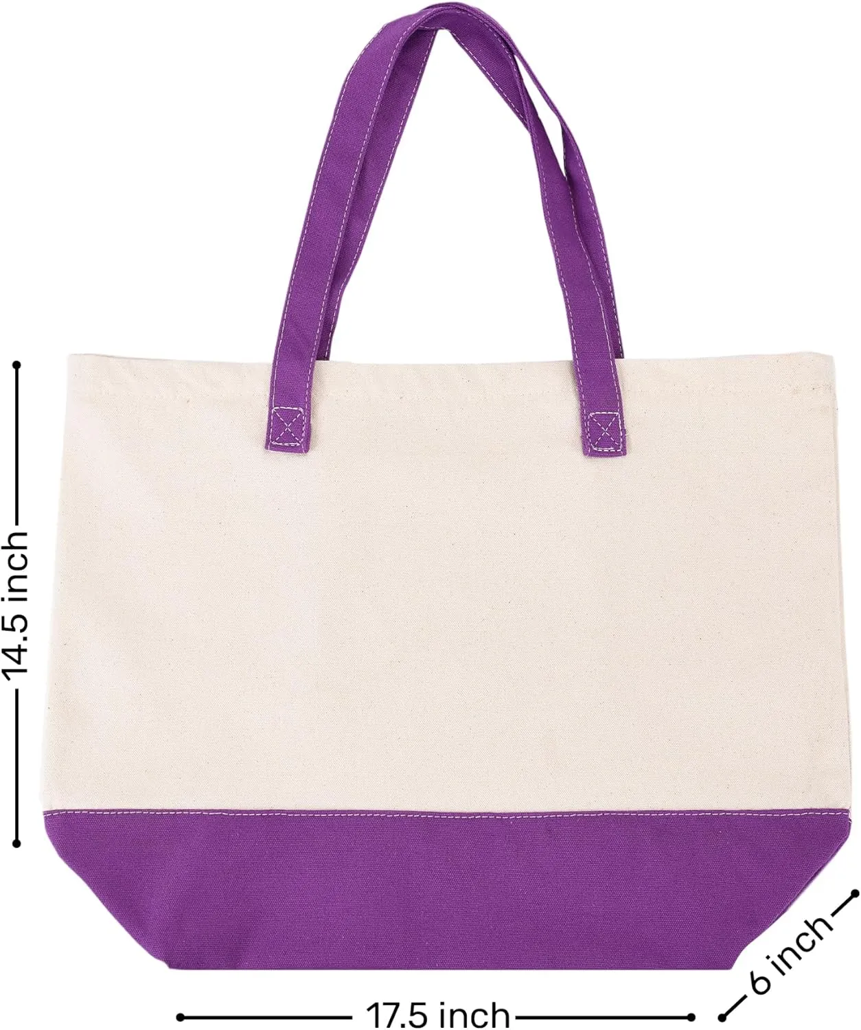 HIFA Personalized Custom Tote Bag for Women, Canvas Tote Bag - Zipper Closure, Extra Inner Pocket - Multipurpose Shoulder Bag