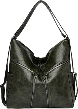 Hobo Bags for Women PU Leather Shoulder Bags Large Hobo Crossbody Purse 3 Way Womens' Handbags