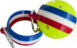 Hold My Ballz Pickleball Holder | Easily Attach Pickleballs to Pickleball Bags, Pickleball Nets, or Fences | Ultimate Pickleball Gift | 2-Pack | HoldMyBallz | Pickleballs Not Included (Red White Blue)