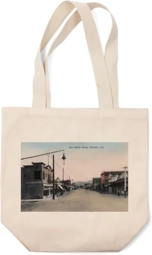 Hollister, California, San Benito Street (100% Cotton Canvas Reusable Tote Bag)