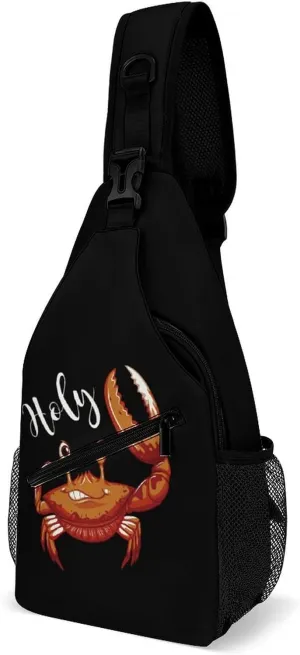 Holy Crab Fashion Sling Bag Shoulder Chest Crossbody Bags for Women Men Backpack Daypack Travel Hiking