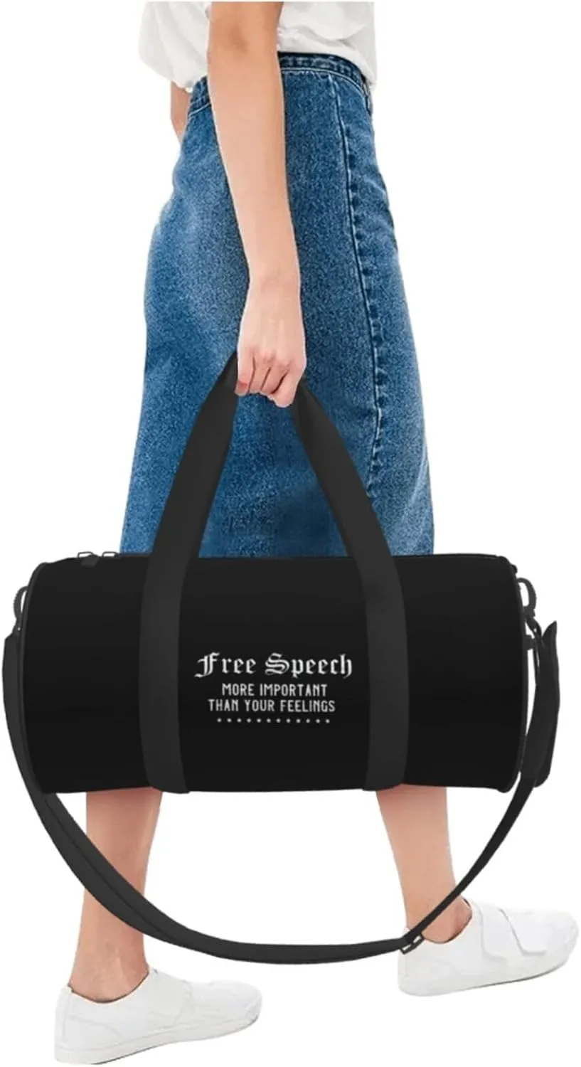 Honest Freedom Of Speech 1st Amendment Feelings Travel Luggage Duffel Bag Sports Rolling Foldable Duffel Bag, Black