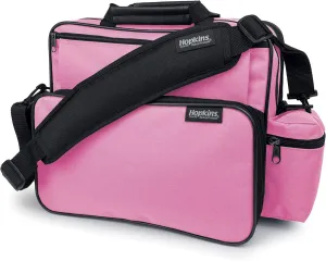 Hopkins Medical Products Home Health Shoulder Bag, 600D Waterproof Exterior, Large Storage Compartments, Removable Adjustable Shoulder Strap for Ultimate Comfort, 14x11.5x8 Inches, Pink