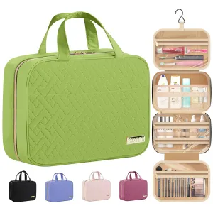 HOTOR Travel Toiletry Bag w/Hanging Hook - Spacious Toiletry Bag for Women & Men, Makeup Bag/Big Comparment, Waterproof for Travel Accessories Essentials, Medium, Avocado Green