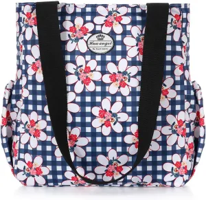HUA ANGEL Floral Tote Bag - Casual Shoulder Bag Daily Tote Bag with Zipper Gym Travel Shopping Work Handbag for Women