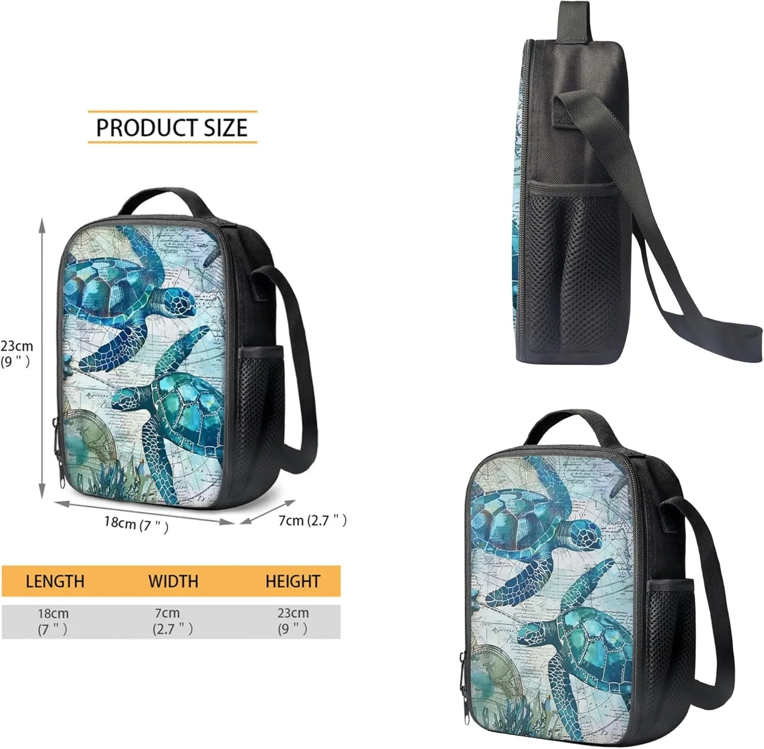 HUGS IDEA 3 Pcs School Bag Set with Thermal Insulated Lunch Tote Purse Pencil Case
