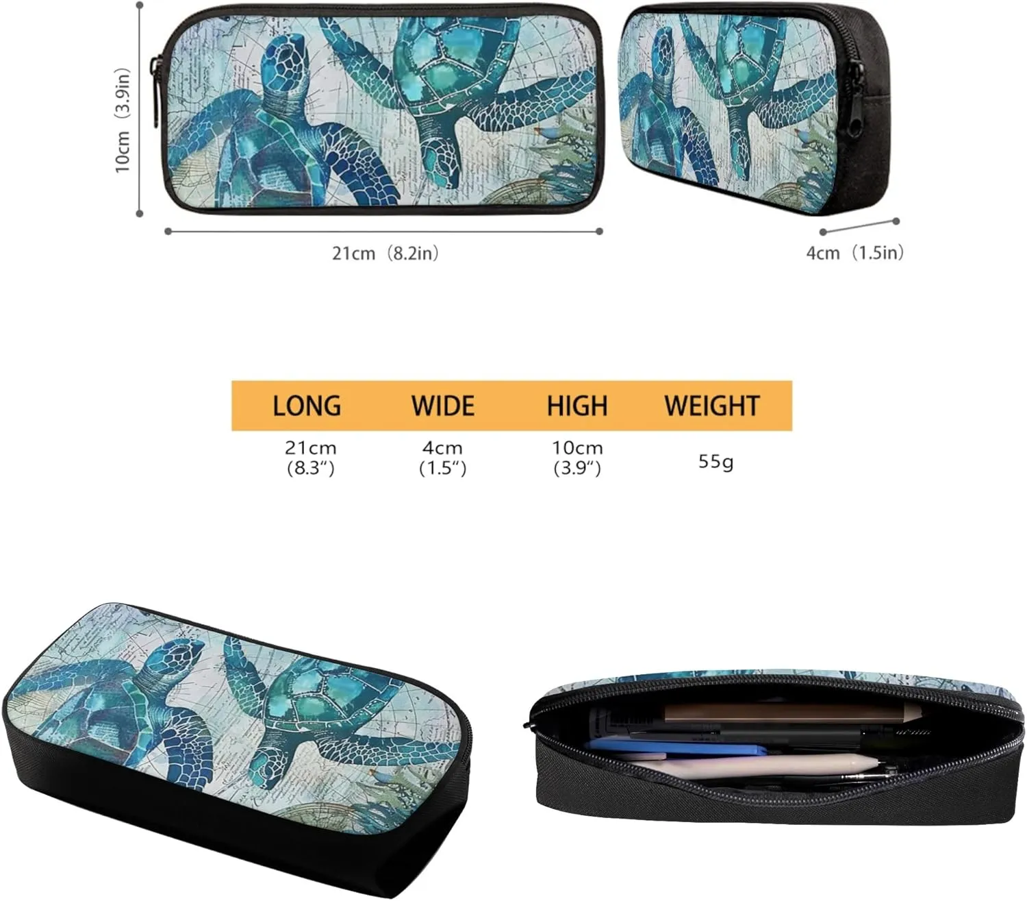 HUGS IDEA 3 Pcs School Bag Set with Thermal Insulated Lunch Tote Purse Pencil Case