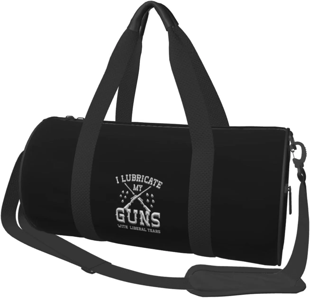 I Lubricate My Guns With Liberal Tears Convertible Garment Bag with Shoulder Strap, Carry on Garment Duffel Bag for Men Women - Rolling Foldable for Travel Luggage Bags (Black)