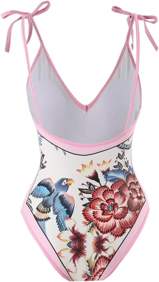 IBTOM CASTLE Women One Piece Swimsuit with Long Cover up Wrap Skirt Two Piece Bathing Suit Retro Monokini Summer Beach Outfit