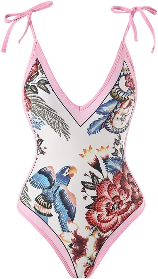 IBTOM CASTLE Women One Piece Swimsuit with Long Cover up Wrap Skirt Two Piece Bathing Suit Retro Monokini Summer Beach Outfit