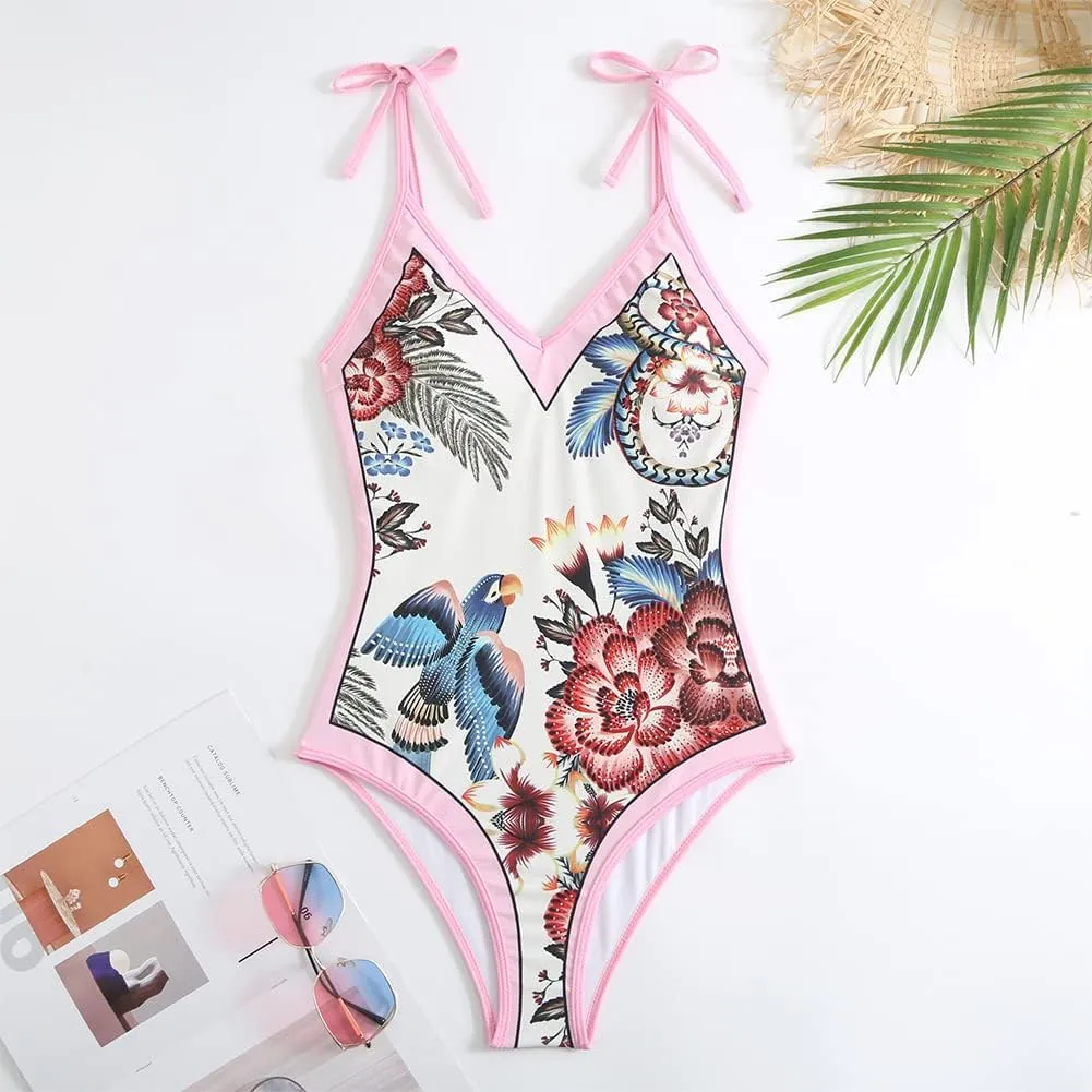 IBTOM CASTLE Women One Piece Swimsuit with Long Cover up Wrap Skirt Two Piece Bathing Suit Retro Monokini Summer Beach Outfit