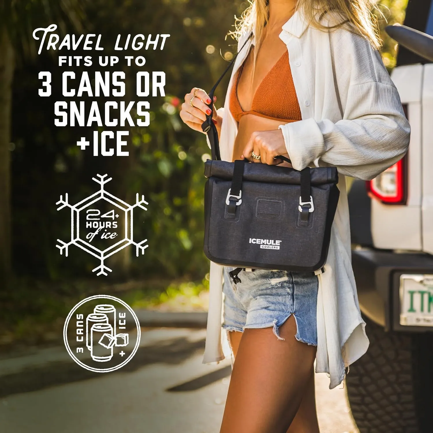 ICEMULE Impulse Cooler - 3-in-1 Bike Handlebar Bag, Cross-Body Tote and Cooler with Carry Handle, Insulated Lunch Bag, Portable, Waterproof, Soft Sided Cooler, 24  Hours Cooling, Fits 3 Cans   Ice