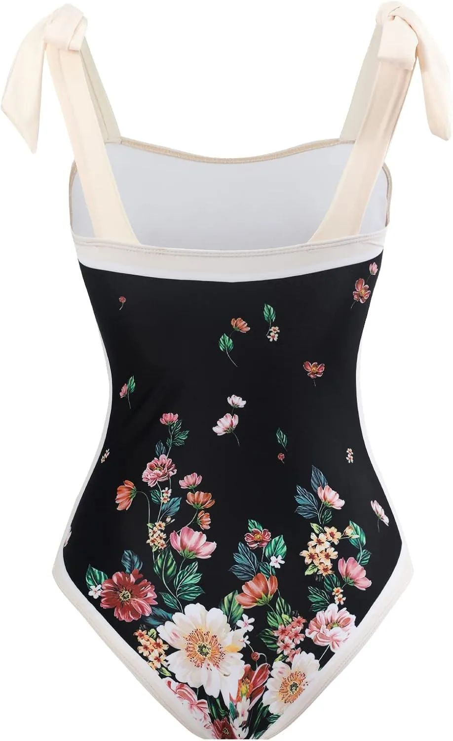 IDOPIP Women's One Piece Swimsuit with Beach Cover up Wrap Skirt Sarong Retro Floral Print Bikini Set Two Piece Bathing Suit