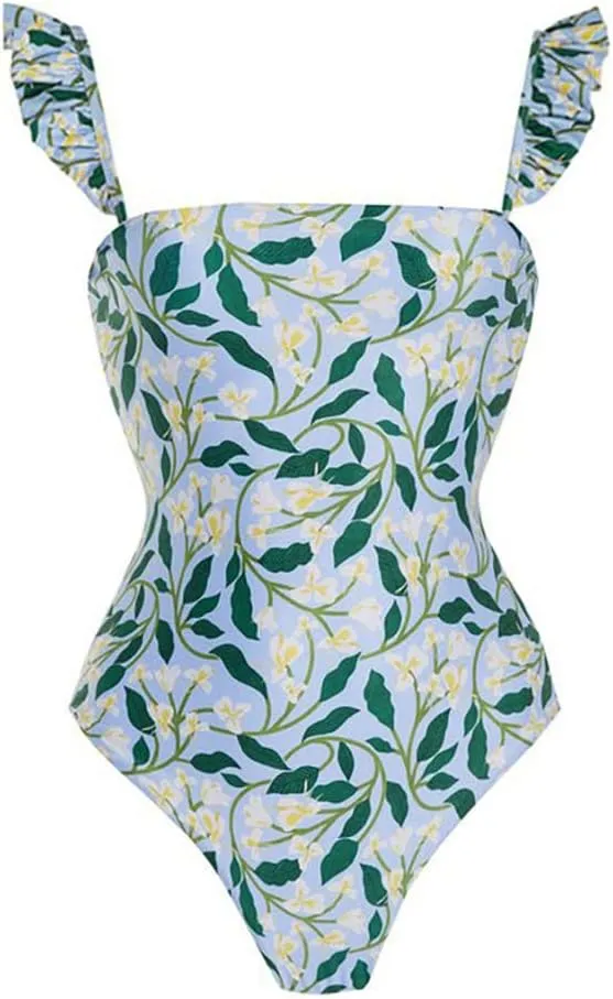 IDOPIP Women's One Piece Swimsuit with Beach Cover up Wrap Skirt Sarong Retro Floral Print Bikini Set Two Piece Bathing Suit