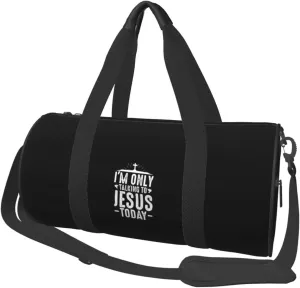 I'm Only Talking to Jesus Today Christian Love Convertible Garment Bag with Shoulder Strap, Carry on Garment Duffel Bag for Men Women - Rolling Foldable for Travel Luggage Bags (Black)