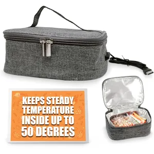 Insulated Lunch Bag for Men - Small Lunch Box for Women (3.5 x 7.09 x 5.12) with Heat-Resistant 3-Layers Fabric - Thermo Reflective Lining Keeps Food Warm for 4-6 Hours, Designed for Work or Travel