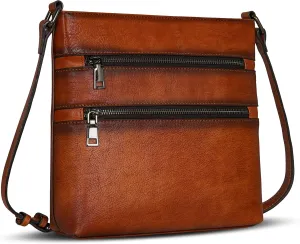 Iswee Crossbody Bags for Women Genuine Leather Handbag Cross Body Purses Bag with Multi-pockets