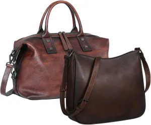 Iswee Leather Shoulder Bag Genuine Leather Purse Cross Body Bag Satchel Handbag