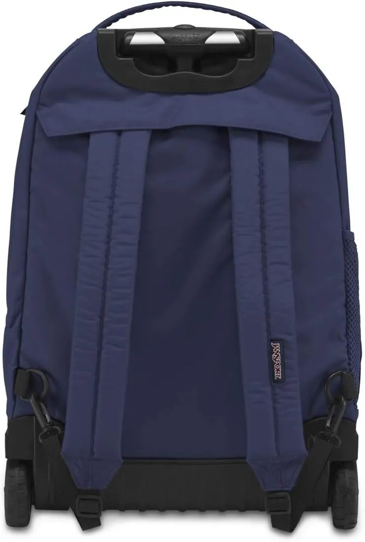 JanSport Driver 8 Rolling Backpack - Wheeled Travel Bag with 15-Inch Laptop Sleeve, One Size, Navy