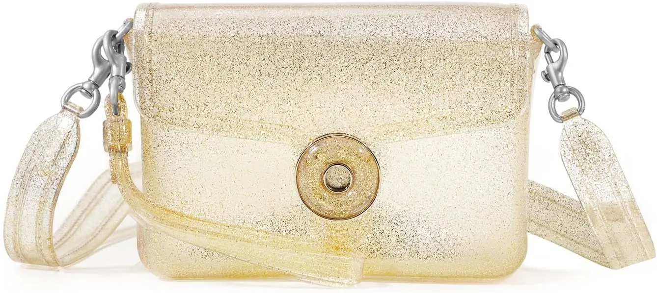 Jelly Tabby Bag - Clear Crossbody Bag for Women with Chain Vintage-Inspired Convertible Wristlet and Shoulder Bag