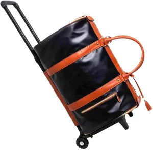 Jenni Bag, Jennibag, Jenni Bag Travel Bag with Wheels, Jenni Travel Bag, Convertible Duffel Bag, With Wheels (Black-B)