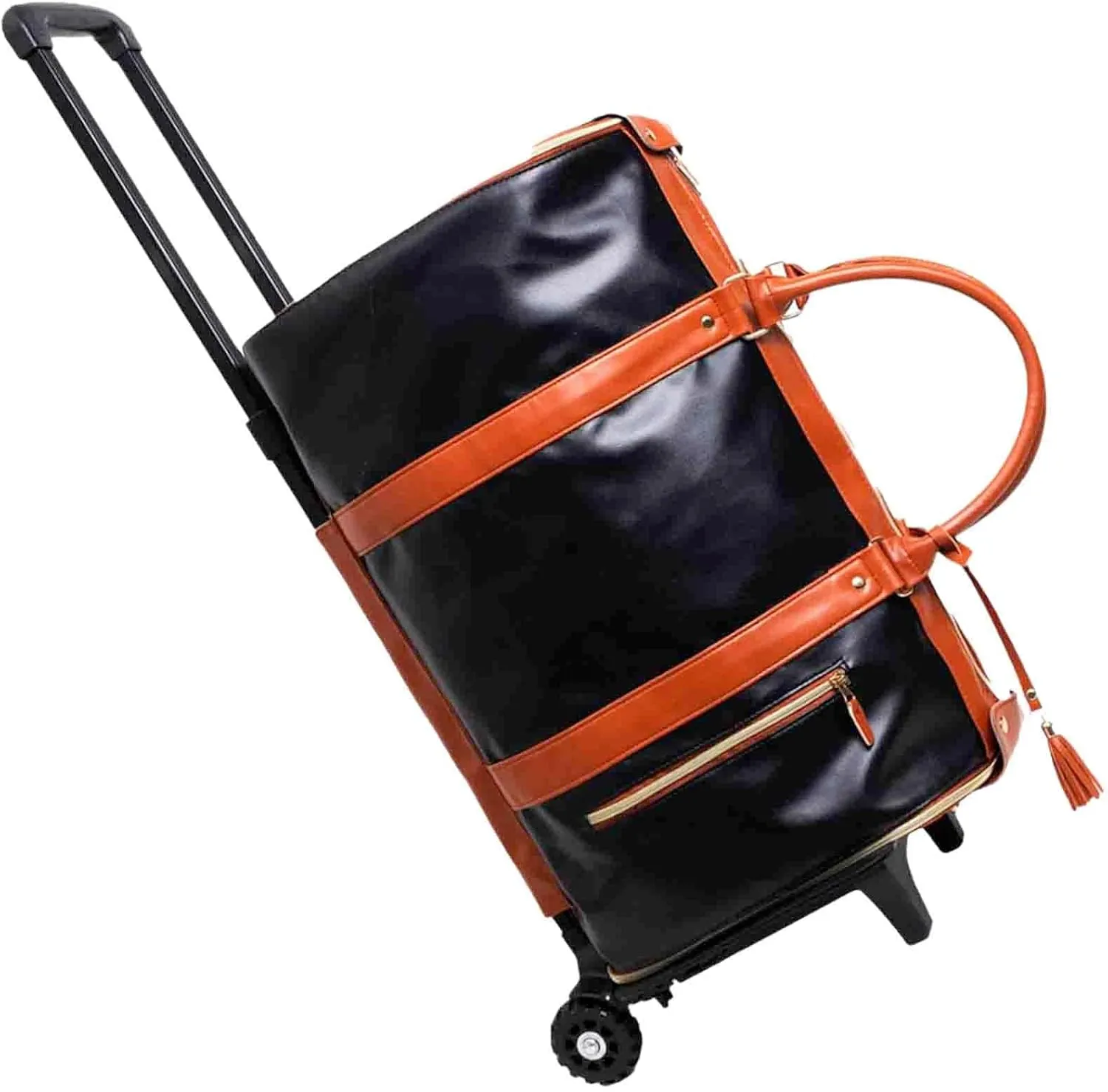 Jenni Bag, Jennibag, Jenni Bag Travel Bag with Wheels, Jenni Travel Bag, Convertible Duffel Bag, With Wheels (Black-B)
