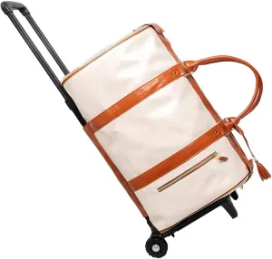 Jenni Bag Travel Bag with Wheels, Jenni Bag, Jenni Travel Bag, Convertible Duffel Bag, With Removable Wheels (Beige-B)
