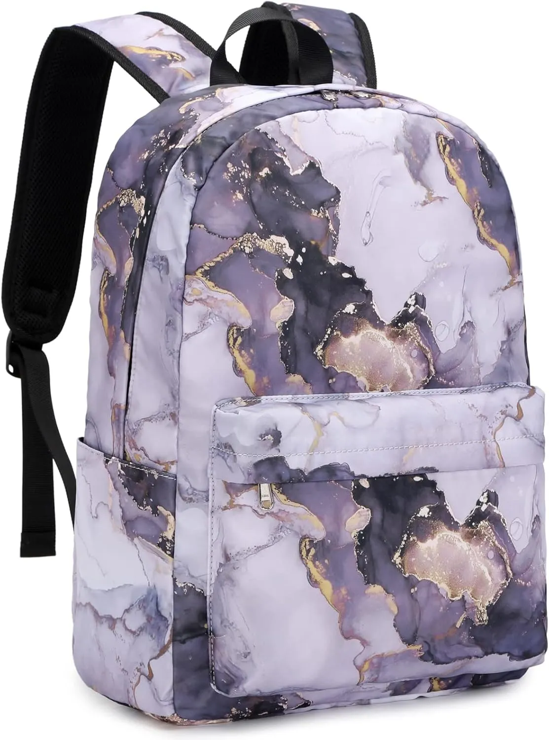 JIANYA Backpacks for Girls, Marble Girls Backpack with Lunch Box Kids School Bag Travel Back Packs