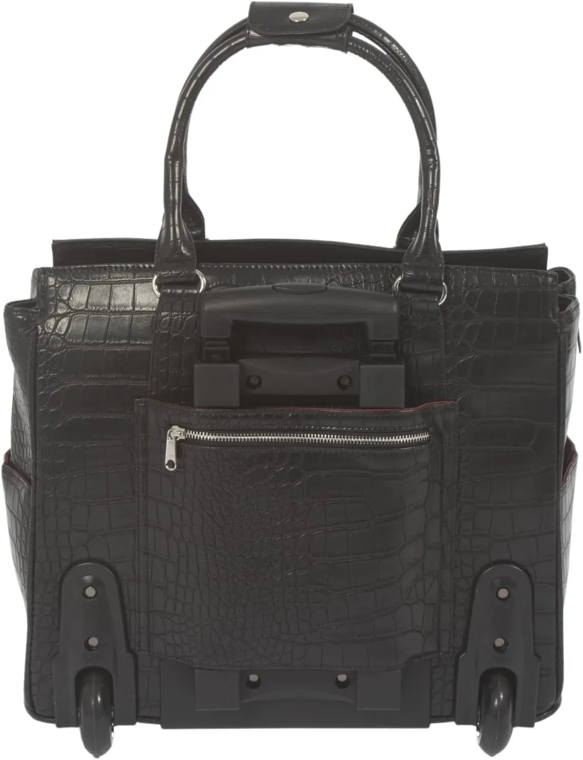 JKM & Company Rolling Laptop Bag for Women | Designer Wheeled Briefcase | Fits 13-17" Laptops | Office Travel Computer Case (Timeless)