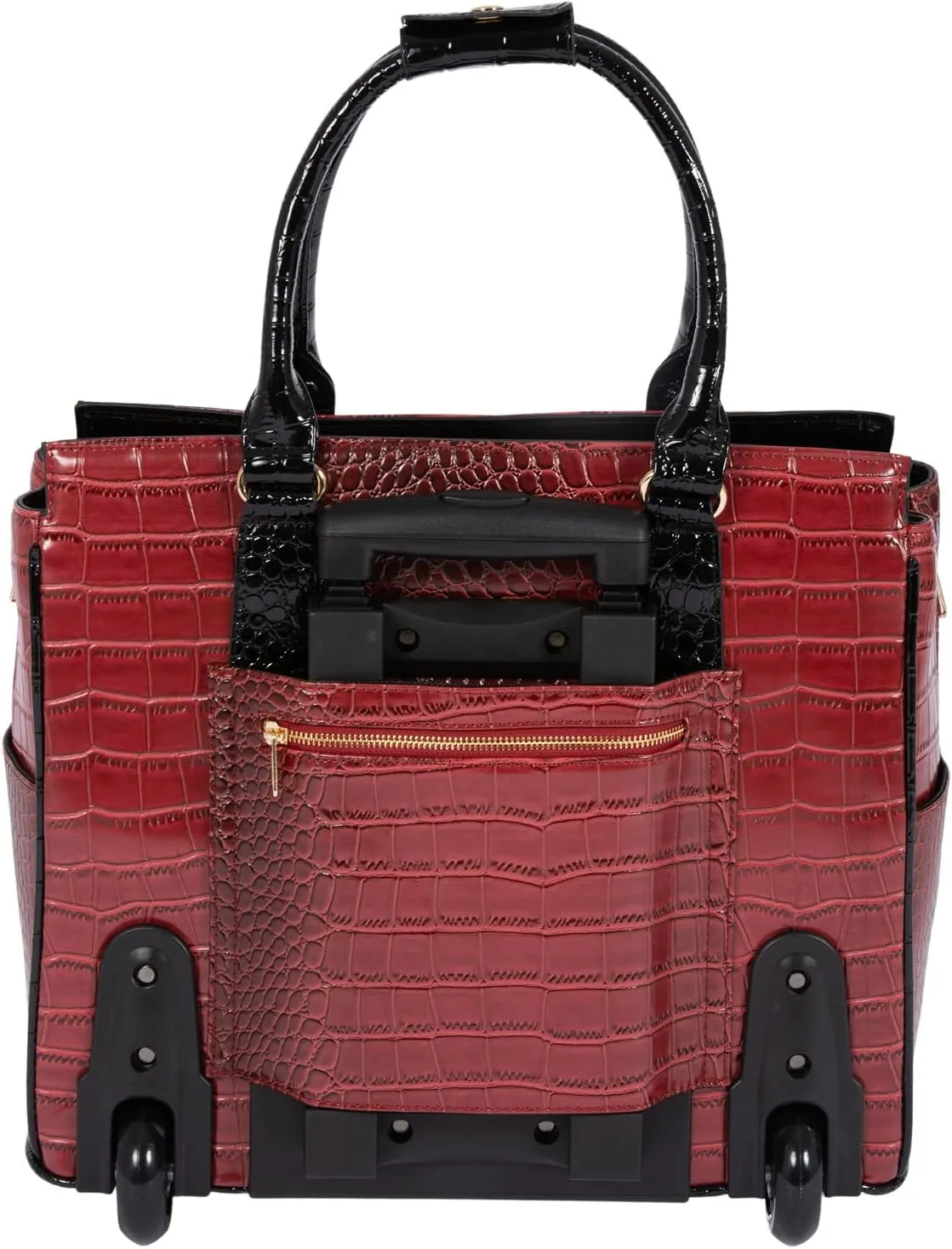 JKM & Company Rolling Laptop Bag for Women | Designer Wheeled Briefcase | Fits 13-17" Laptops | Office Travel Computer Case (Westlake)
