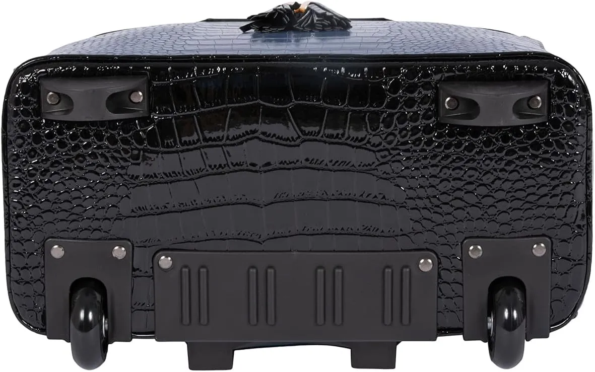 JKM and Company Alligator Compatible With Computer iPad, Laptop Tablet Rolling Tote Bag Briefcase Carryall Bag