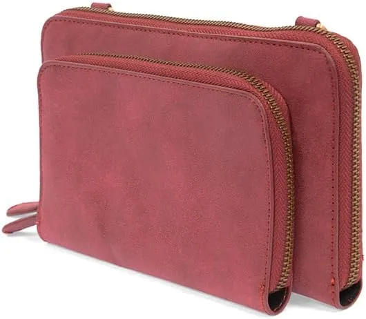 Joy Susan Women’s Brushed Mini Convertible Zip Around Wristlet
