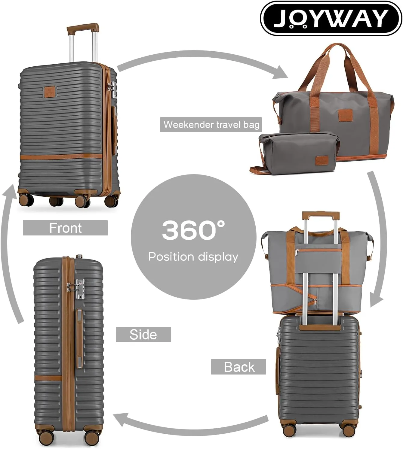 Joyway 28 Inch Luggage with Spinner Wheels, Lightweight Hard Shell Large suitcase, 3 Piece Luggage Sets with TSA Lock