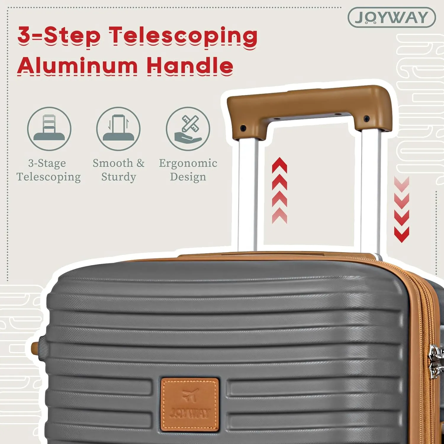 Joyway 28 Inch Luggage with Spinner Wheels, Lightweight Hard Shell Large suitcase, 3 Piece Luggage Sets with TSA Lock